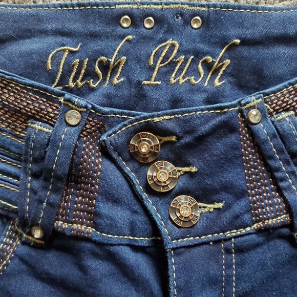TUSH PUSH Jr. women dark wash stretch jeans size 1 - Picture 9 of 11
